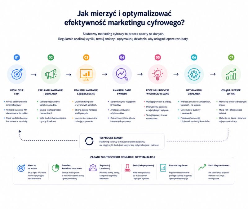 Jak mierzyć i optymalizować efektywność marketingu cyfrowego – cele, KPI, kampanie, analiza danych i optymalizacja